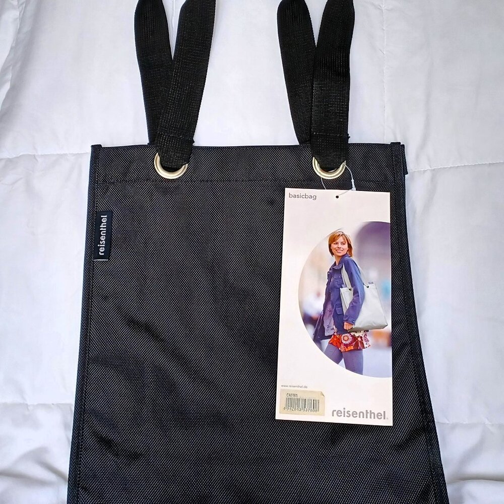 NWT RETIRED OOP Reisenthel Basicbag -- Black w/Floral Lining